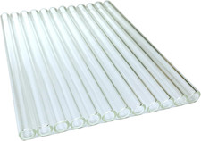 Glass Tubes 12 Piece, Reusable Glass Straws 6 Inch Long, OD 10 mm, Thickness 1.5