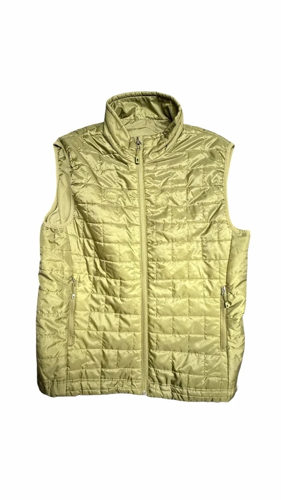 OTB Men's Quilted Lightweight Puffer Vest in Citron Green