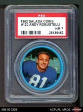 1962 Salada Coins #120 Andy Robustelli HOF Arnold PSA 7 - NM