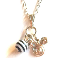 Vintage Disney Mickey Mouse Necklace Silver Plated 19" Disneyana Dainty Ears