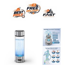 Hydrogen Water Bottle Generator Koract Glass Spe Pem 14.2 Fl Oz