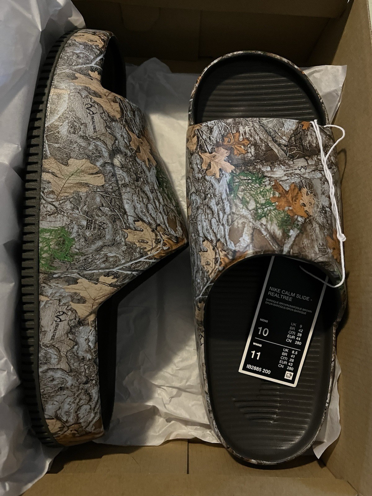 Nike Calm Slide Realtree Baroque Brown Camouflage Comfort Rubber Men's US 10/11 thumbnail 4