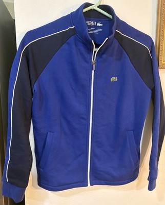 The Lacoste Sport Zip Jacket Boys 12 Royal Blue, Black And White Detailing