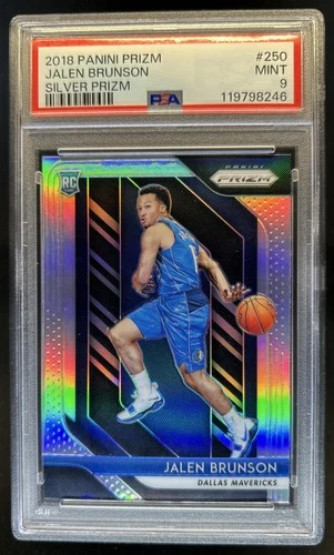 2018-19 Panini Prizm Jalen Brunson RC Prizm Silver Rookie #250 Mavericks PSA 9