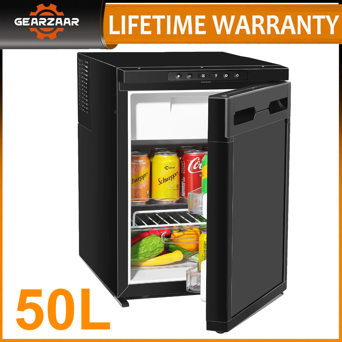 50L Mini Refrigerator AC110 DC 12V Fridge 1.77cu ft/RV Refrigerator for Truck RV