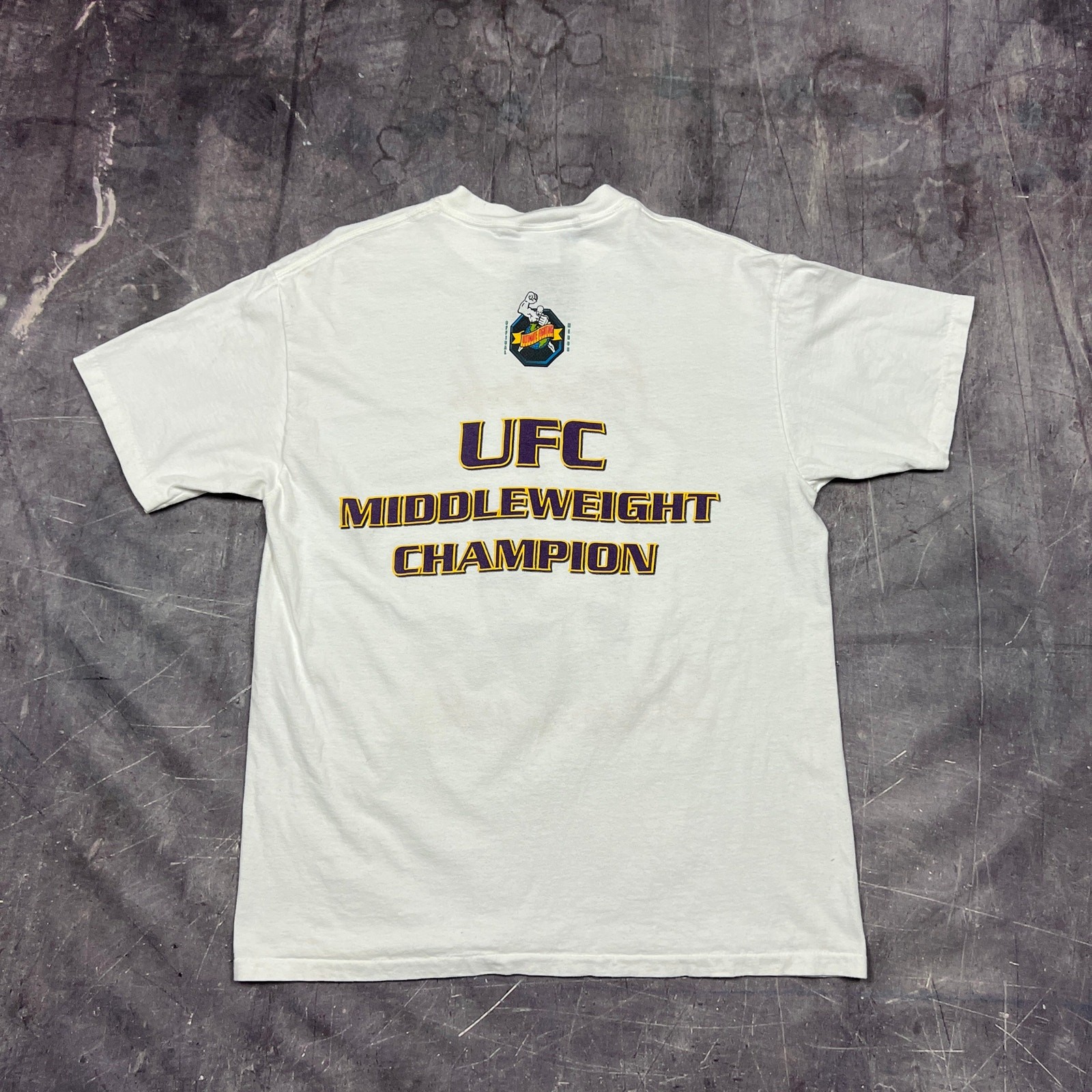 Vintage UFC Shirt Men's L White Frank Shamrock Champion Signed RARE 1998 AS81 image 2