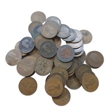 Job Lot British Pennies - 1700s George III to 1967 Elizabeth II - Unsorted (10)