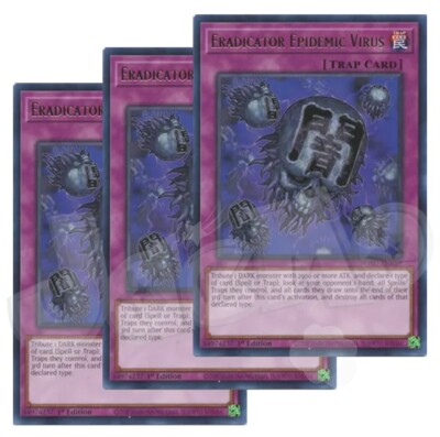 Yugioh Eradicator Epidemic Virus x 3 - 1st Edition Rare NM - Plus Free Holo  Card | eBay