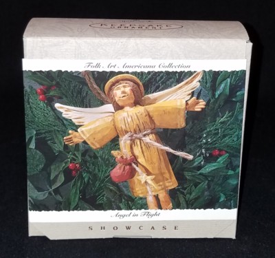 SIGNED Hallmark Ornament Folk Art Americana 1993 ''Angel in Flight'' Rustic NEW