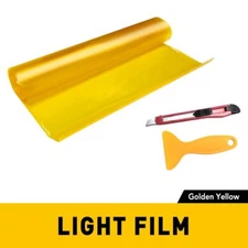 12" x 72" Golden Yellow Car Headlight Taillight Fog Light Vinyl Wrap Tint Film