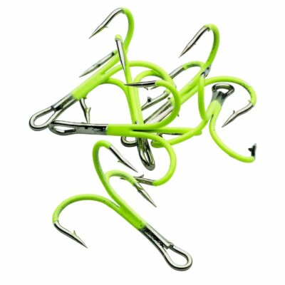 Kinetic Treble Sea Hook 2x,selbstleuchtender Meeresdrilling Gr. 6 - 8/0 6 Stück