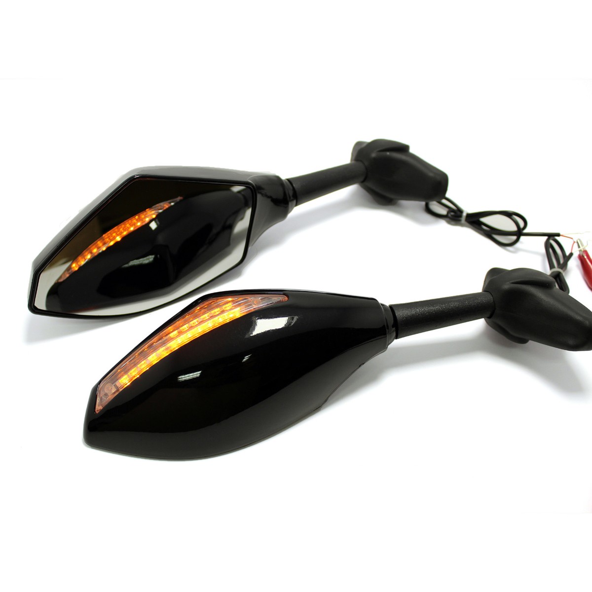 専用⑩ 2pcs Motorcycle Rearview Mirrors With LED Turn Signal For Honda