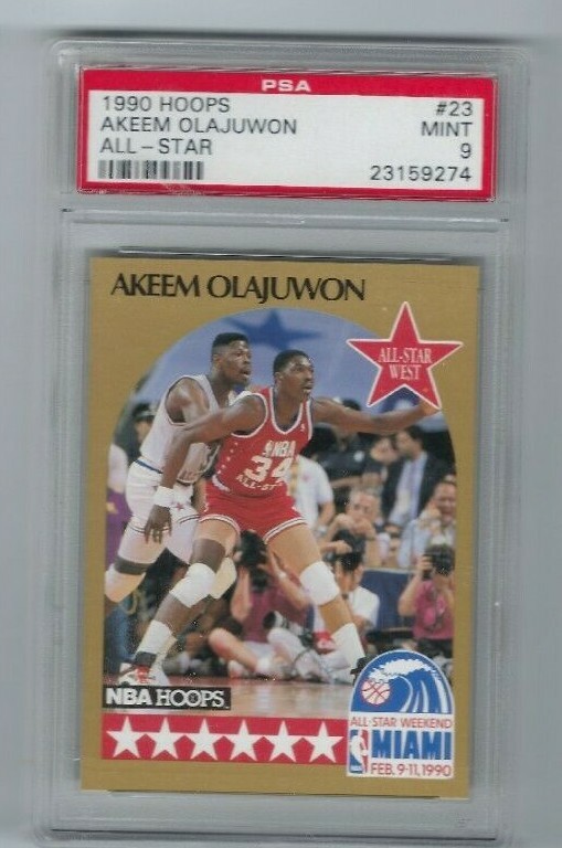 1990 Hoops - HAKEEM 'AKEEM' OLAJUWON #23 - ALL STAR HOF MVP DPOY   -MINT PSA 9-
