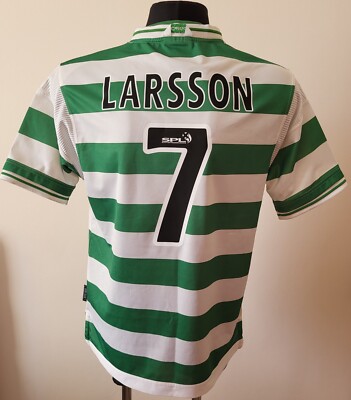 Celtic 1999 - 2001 Home football Umbro shirt #7 Larsson size