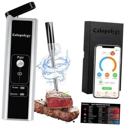 Wireless Meat Thermometer, Bluetooth Meat Thermometer with IPX7 Waterproof