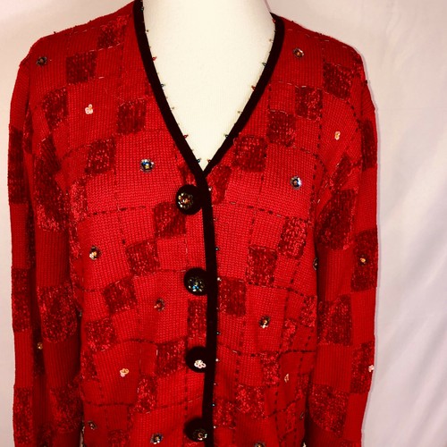 Vintage Berek Embroidered Beaded Cardigan Sweater - Picture 6 of 12