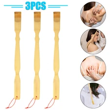Natural Bamboo Wooden Tickling Rake Back Scratcher Pick Itch Relief Tools 3pcs