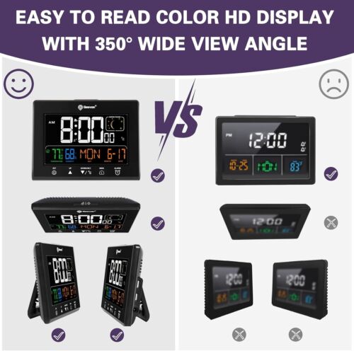 Modern 6-Inch Digital Atomic Alarm Clock with USB Ports & Adjustable Brightness - Picture 4 of 11