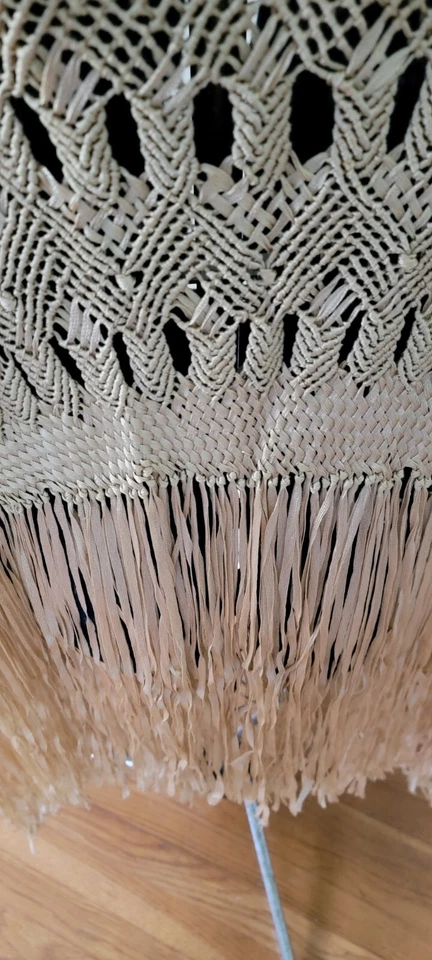 Xale de lã feminino vintage envoltório capa cor creme franja de seda boho casamento feriado - Imagem 3 de 4