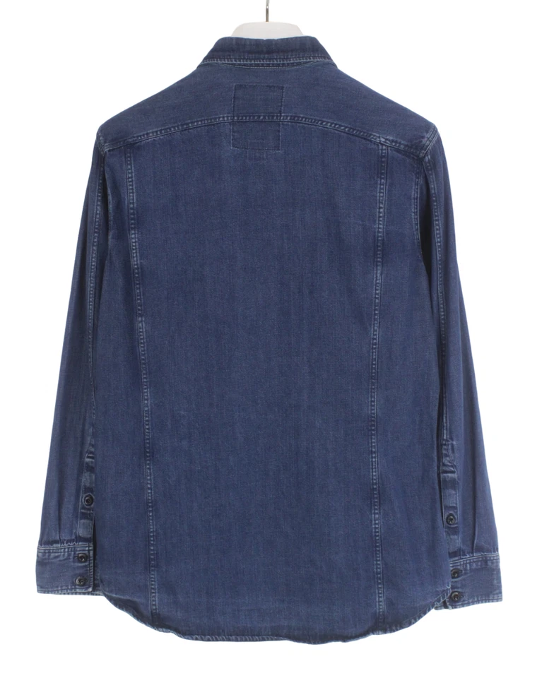 G-STAR 3301 Shirt Men's MEDIUM Fade Effect Denim Look Button Up Spread Collar - Image 2 of 4