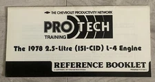 1978 Chevrolet Pro Tech Training Reference Booklet 2.5 Litre L-4 Engine