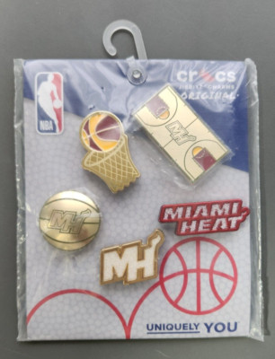 Miami Heat NBA Crocs Jibbitz Charms Original 5 Stück Neu Metall SELTENER FUND