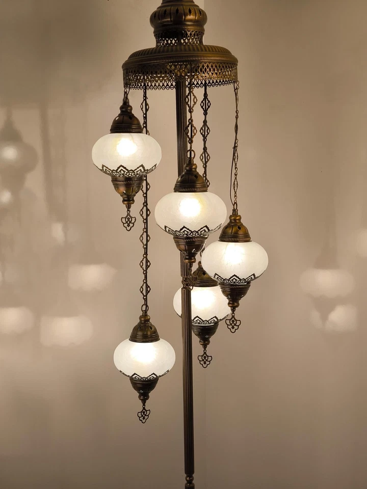Angora Asli 5 Globe Standing Turkish Lamp | Turkish Moroccan Standing Floor L... - Image 3 of 4