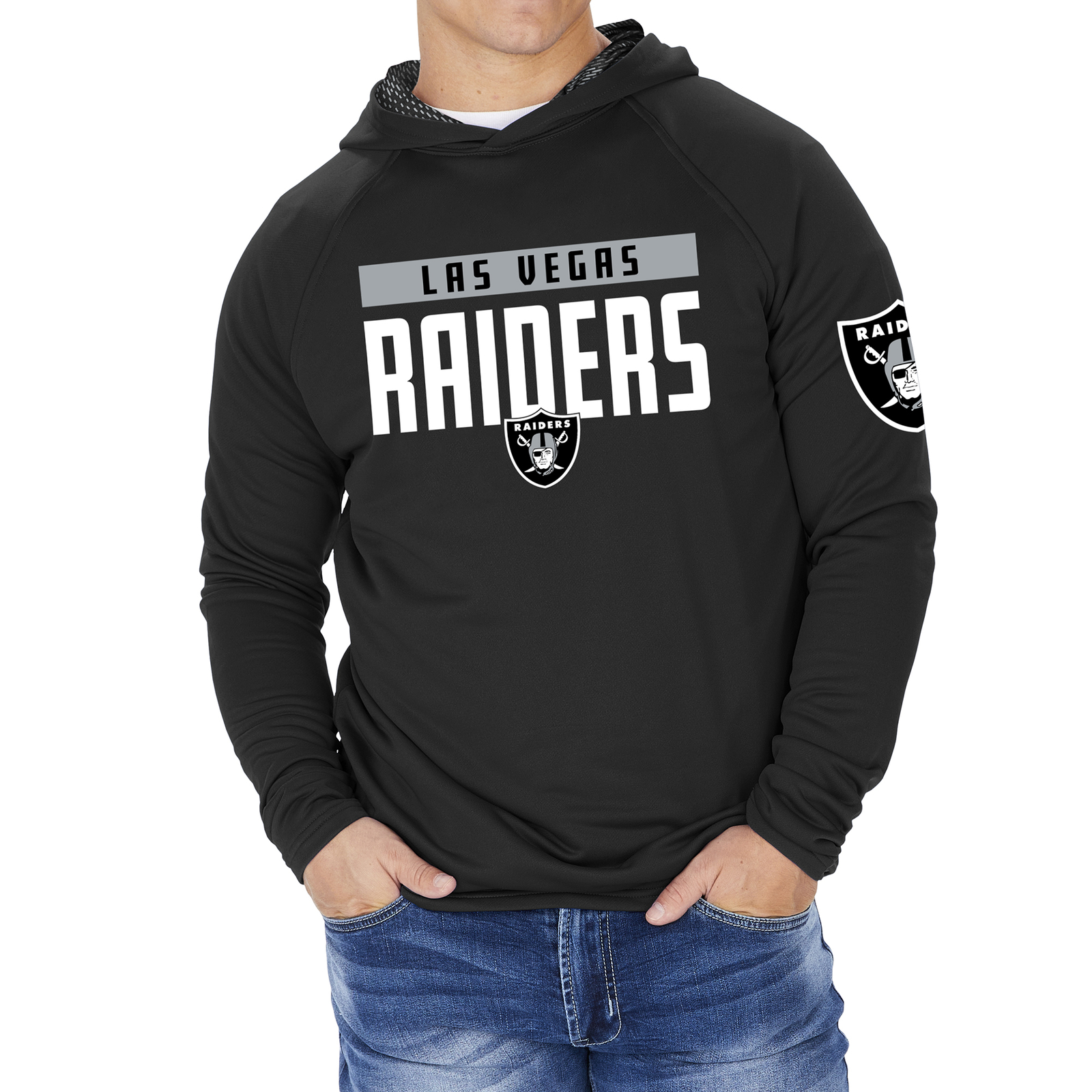 Цветная толстовка Zubaz Mens NFL Las Vegas Raiders Team с подкладкой для капюшона с принтом гадюки