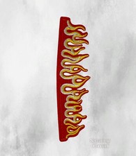 New Flames Fire Horror Gothic Embroidered Biker Iron On Patch