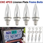 4PCS Chrome Custom Spike Motorcycle License Plate Frame Bolts Screwas For Harley