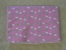 Cribmates Clouds Print Baby Receiving Blanket Pink Gray White Flannel Lovey