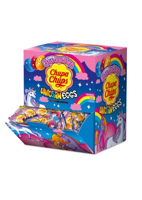 Chupa Chups UNICORN EGGS - Bubble Gum Full Box 100pcs / 500g / 17.62oz