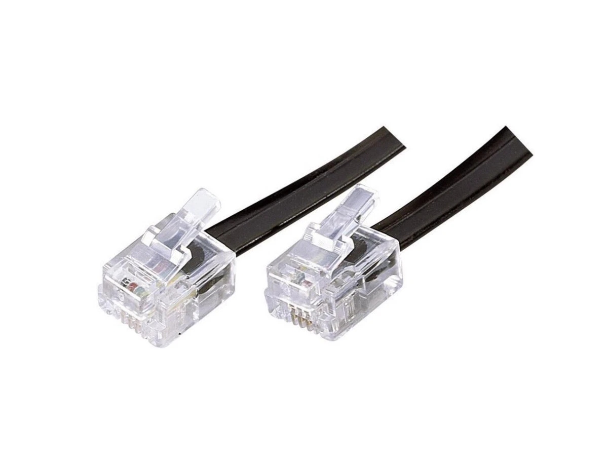 Ancable Cavo Telefonico Piatto BT A RJ11 6P2C – 10 Metri – Estensione Per Modem, Fax, Dial-up, Sky Telephone – Colore Bianco - 4