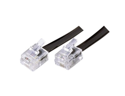 Telefonkabel 4 Polig RJ11 1,80m 180cm Schwarz Telefon Modem Fax ADSL Internet