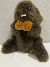 HugFun International Brown Beaver Plush Sitting 11” Stuffed Animal With Tags