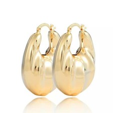 18k Layered real Gold Filled hoop Earrings