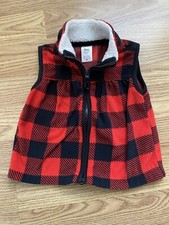 Carters Buffalo Plaid Fleece Vest 9months