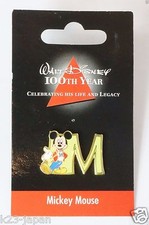 Disney Store JAPAN Pin Walt 100th Legacy Mickey Mouse initial M