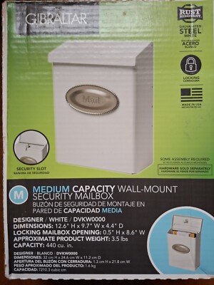 White Galvanized Steel Designer Contemporary Wall Mount Mailbox