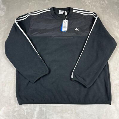 Adidas Originals Adicolor Polar Sweatshirt Men's Size XL Crewneck Black Pullover