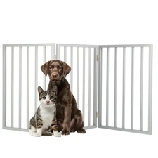 Pet Gate - 3-Panel Indoor Foldable Dog Fence for Stairs, Hallways, or Doorway...