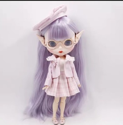 Blythe ICY Doll 12'' Customized Blythe Purple Straight Hair Special Price