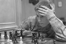 CHILD BOBBY FISCHER CHESS PLAYER BROOKLYN 1956 4X6 PHOTO