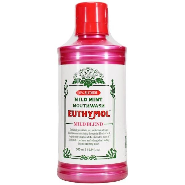 Euthymol Mouthwash Mild Mint Fluoride & Alcohol-Free – 500ml - Image 3