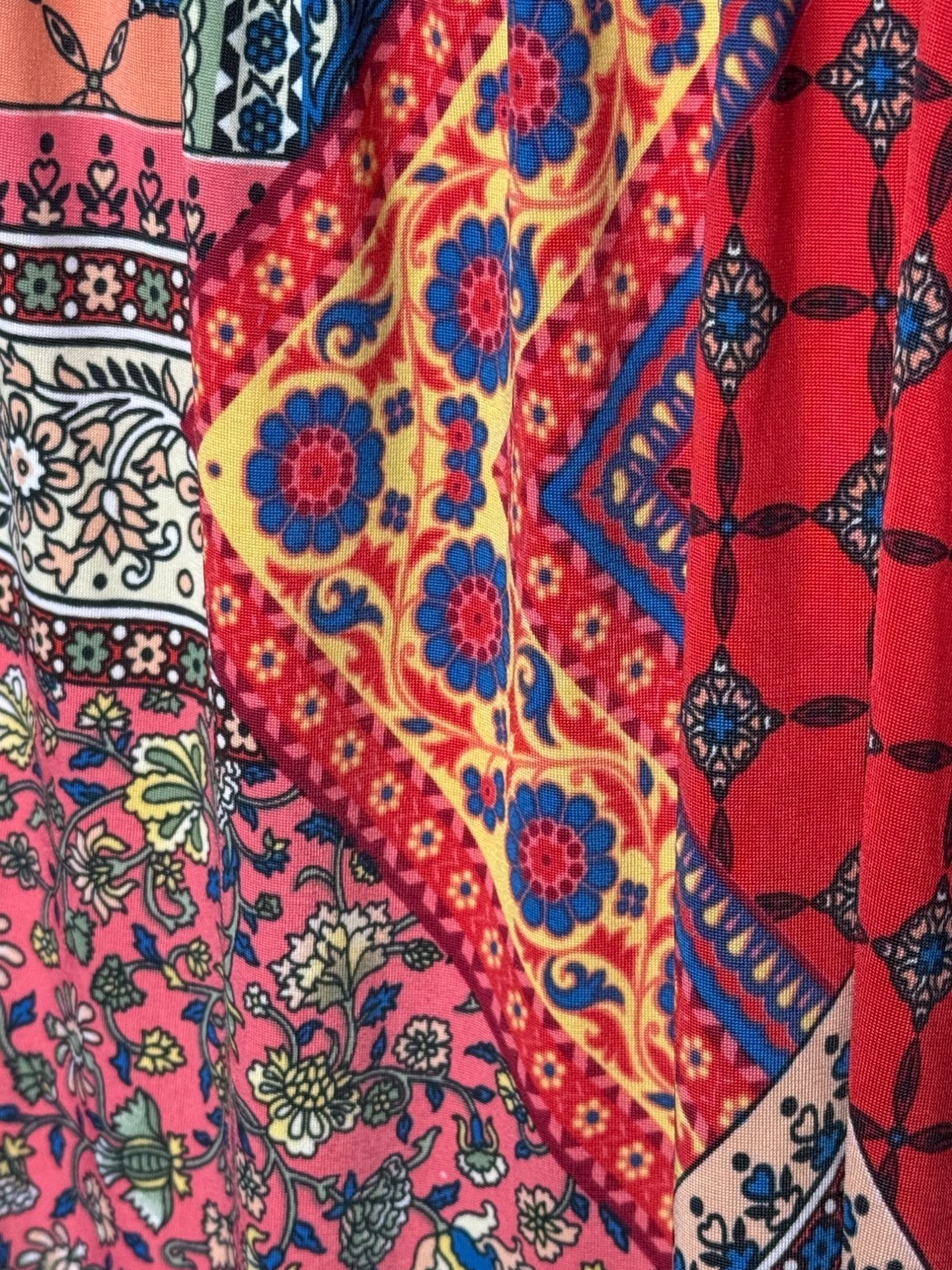 Olivia Matthews Boho Patchwork Dress Multicolor E… - image 9