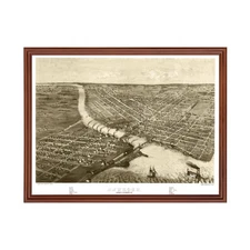 Old Map of Oshkosh, WI 1867 - Vintage Oshkosh Wisconsin Art