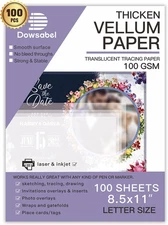 Translucent Vellum Paper, Dowsabel 68LBS 8.5 X 11 Inches Printable Vellums