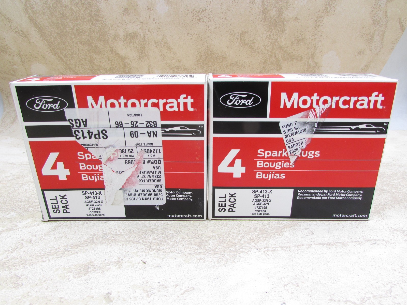 8 PACK OEM Ford Motorcraft SP-413-X, SP-413, Spark Plugs
