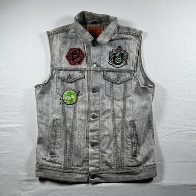 CUSTOMIZED PATCHED DENIM SLYTHERIN STRANGER THINGS RICK AND MORTY LARGE WOMEN 