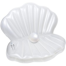 Inflatable Seashell Pool Float, Giant Clam Air-Filled Toys with Pearl Ball fo...